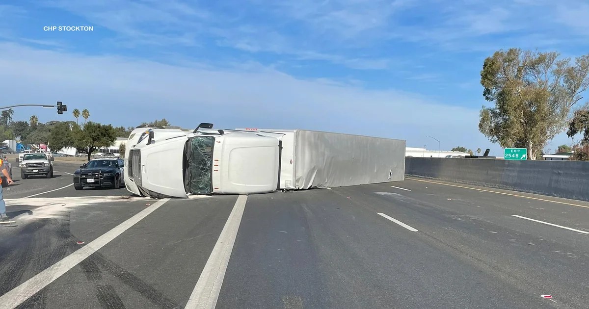 Southbound Highway 99 in Stockton reopens after crash involving big rig ...