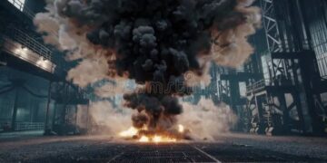 Warehouse explosion caused by machine failure